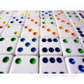 Six Sided Dice 16mm Standard Solid Dice White with Multi-Color Pips Square Corner Dice Set for Board Games and Math Teaching